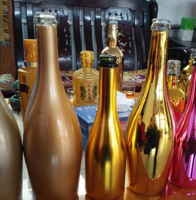 燙金電鍍玻璃瓶噴涂黑色瓶絲印瓶金色瓶香檳瓶酒瓶